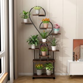 (Heart Shape) Plant Stand Indoor with Grow Lights, Tiered Indoor Plant Shelf, Metal Plant Flower Holder Stand, S-Shaped Plant Rack for Home, Patio