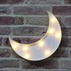 LED Moon Shaped Marquee Signs, Light Up Night Lights Battery Operated Crescent Moon Lamp
