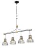 Dining Room Light Fixture/Chandelier Over Table, 40-Inch Hanging for Farmhouse Linear Chandeliers,4-Light Kitchen Island Lighting