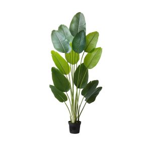VEVOR Artificial Bird of Paradise 6 ft Tall, Fake Tropical Plants with with 13 Trunks & White Pot, Faux Floor Silk Tree
