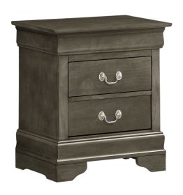 Charming Traditional Gray Nightstand