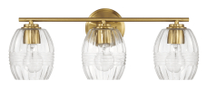 Luster Three Lights Vanity With Clear Glass for Bathrooms above Mirror Wall Lamp - Satin Brass
