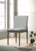 Natural Tone Frame Light Gray Fabric Set of 2pc Side Chairs Dining Room Furniture Chair Upholstered Seat