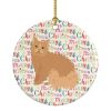 Selkirk Rex Cat Christmas Ceramic Ornament Christmas Tree Hanging Decorations for Home Christmas Holiday, Party, Gift, 3 in, Multicolor