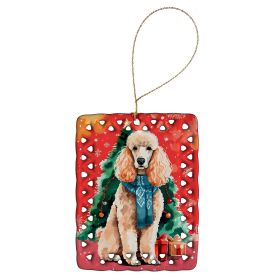 Poodle Christmas Porcelain Ornament Christmas Tree Hanging Decorations for Home Christmas Holiday, Rectangle, Gift, Multicolor