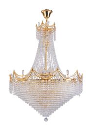 42" in Luxurious CZAR K9 Crystal Single Tier Chandelier 22-LED Bulbs Neo Classical Hardwired Ceiling Chandelier Lamp for Living Room, Hallway