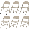 6pcs Elegant Foldable Iron & PVC Chairs for Convention & Exhibition Light Brown
