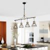 Dining Room Light Fixture/Chandelier Over Table, 40-Inch Hanging for Farmhouse Linear Chandeliers,4-Light Kitchen Island Lighting