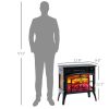 Electric Fireplace Stove, Infrared Fireplace Heater with Realistic Flame & Adjustable Temperature, 1500W, Black