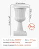 Plastic Urn Planters, 15.8 x 26.4 Inch, 2 Pack White Classic Flower Pots Front Porch Planters, Indoor & Outdoor Vase for Wedding, Party, Event, Home