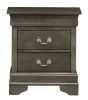 Charming Traditional Gray Nightstand