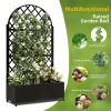 round Metal Planter Box with Trellis Raised Garden Bed with 4 wheelsTrellis & Privacy Screen for Climbing Plants, Vegetables, Vines