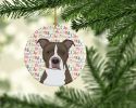 Pit Bull Blue #6 Christmas Ceramic Ornament Christmas Tree Hanging Decorations for Home Christmas Holiday, Party, Gift, 3 in, Multicolor