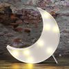 LED Moon Shaped Marquee Signs, Light Up Night Lights Battery Operated Crescent Moon Lamp