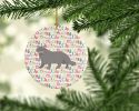British Longhair Cat Christmas Ceramic Ornament Christmas Tree Hanging Decorations for Home Christmas Holiday, Party, Gift, 3 in, Multicolor