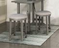 Light Gray Finish Counter Height Stools Set of 2, Foam Cushioned Seat Industrial Design Kitchen Dining Furniture