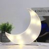 LED Moon Shaped Marquee Signs, Light Up Night Lights Battery Operated Crescent Moon Lamp