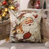 DFXSZ Christmas Pillow Covers 18x18 inch Set of 4 Santa Claus Reindeer Decorative Vintage Throw Pillow Covers Winter Retro Farmhouse Decoration for Ho