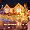 Christmas Lights Outdoor Decorations 400 LED 33ft 8 Modes Curtain Fairy String Light with 75 Drops