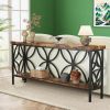 Sofa Table, Industrial Long Sofa Table Behind Couch, Entry Console Table with Storage for Entryway
