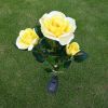 LED Rose Flower Stake Light Solar Energy Rechargeable for Outdoor Garden Patio