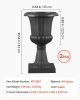 Plastic Urn Planters, 9.8 x 16.5 Inch, 2 Pack Black Classic Flower Pots Front Porch Planters, Indoor & Outdoor Vase for Wedding, Party, Event, Home