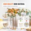 VEVOR 4PCS Gold Metal Column Wedding Flower Stand, 23.6inch High With Metal Laminate, Vase Geometric Centerpiece Stands