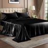 Satin Sheets Queen Size Bed Set  Luxury Soft Sheets for Hair and Skin