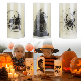 3 Pack Halloween Flameless Candle Lamp