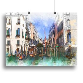 Venice Painting Canvas Print or Poster (type: Standard Framed Canvas Print, size: 40" x 26" / 100cm x 65cm (approx))
