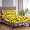 3pcs yellow duck bed sheet set for children, cute yellow duck gift for duck enthusiasts, including one bed sheet and two pillowcases for all seasons