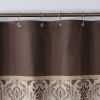 Muwago Sterling Chocolate Farmhouse Style Bathroom Curtain Polyester Waterproof Fabric Bathing Cover Brown Shower Curtain